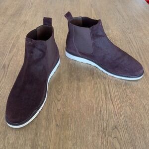 Clae Richards Vibram Chelsea Boots-Umber Waxed Dark Brown Suede-Men's Size US 11